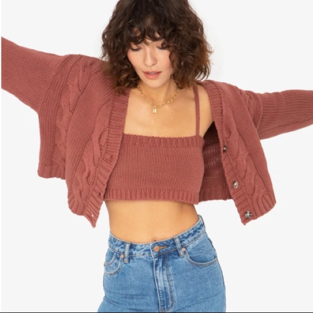 Callahan Lu Cardigan Set in Oxblood